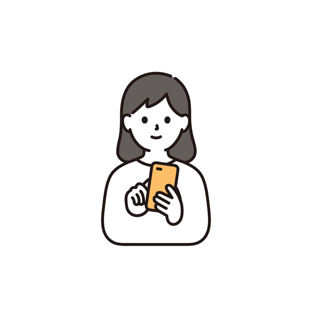 スマートフォンを操作する人のイラスト